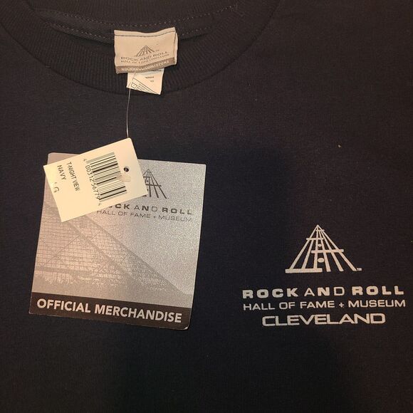 NWT Rock and Roll Hall of Fame HOF Pyramid Mens Sz Large T Shirt Navy Blue New - Picture 5 of 8